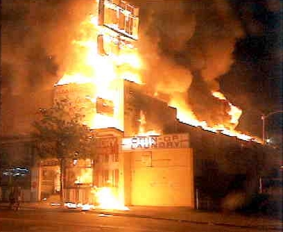 building on fire pictures. Building on Fire, Rodney King