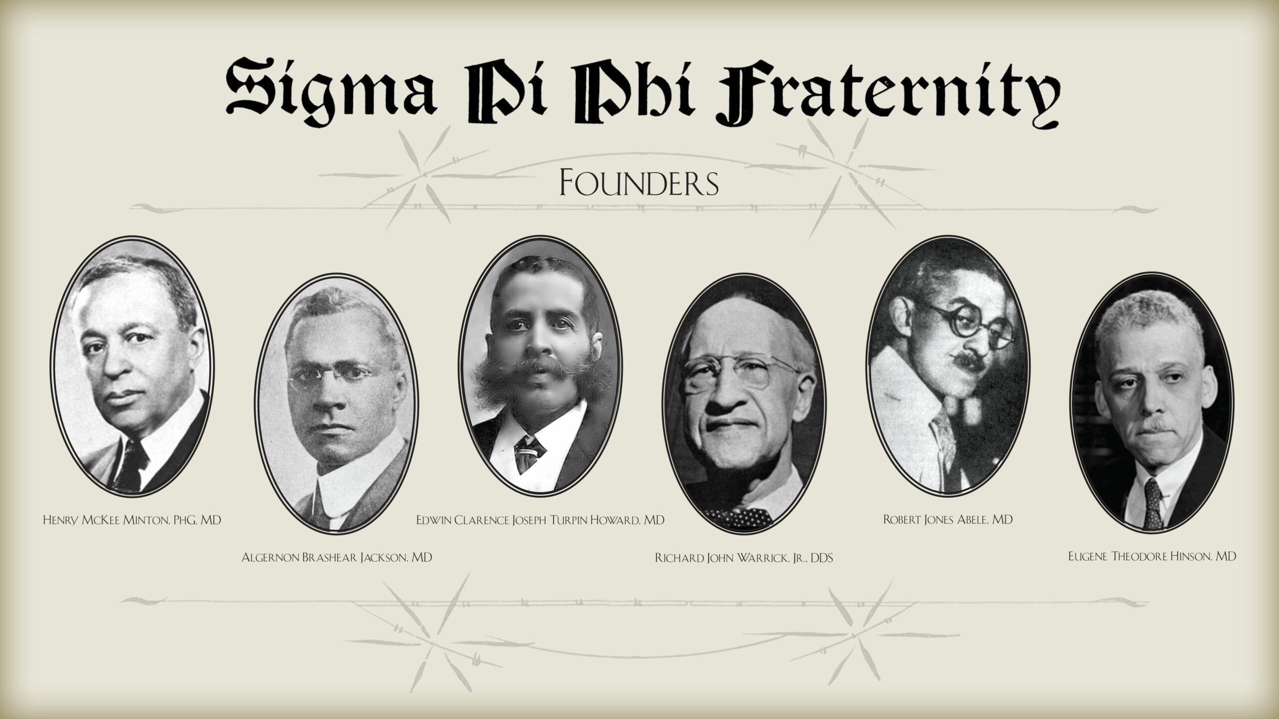 Montage of Sigma Pi Phi Fraternity Founders