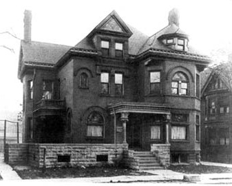 23__Bentley_Library__University_of_Michigan_|23__Bentley_Library__University_of_Michigan_ Old urban mansion-style home. Black and white photo.|