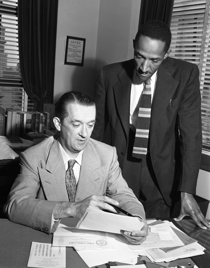 District_Attorney_Thomas_Lynch_seated_and_Assistant_District_Attorney_Cecil_F_Poole_San_Francisco_1951|Cecil_Poole Cecil Poole and Edmund G. "Pat" Brown