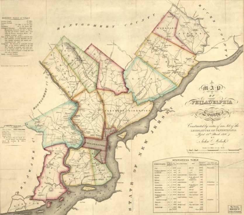 Map of Philadelphia County Map of Philadelphia County