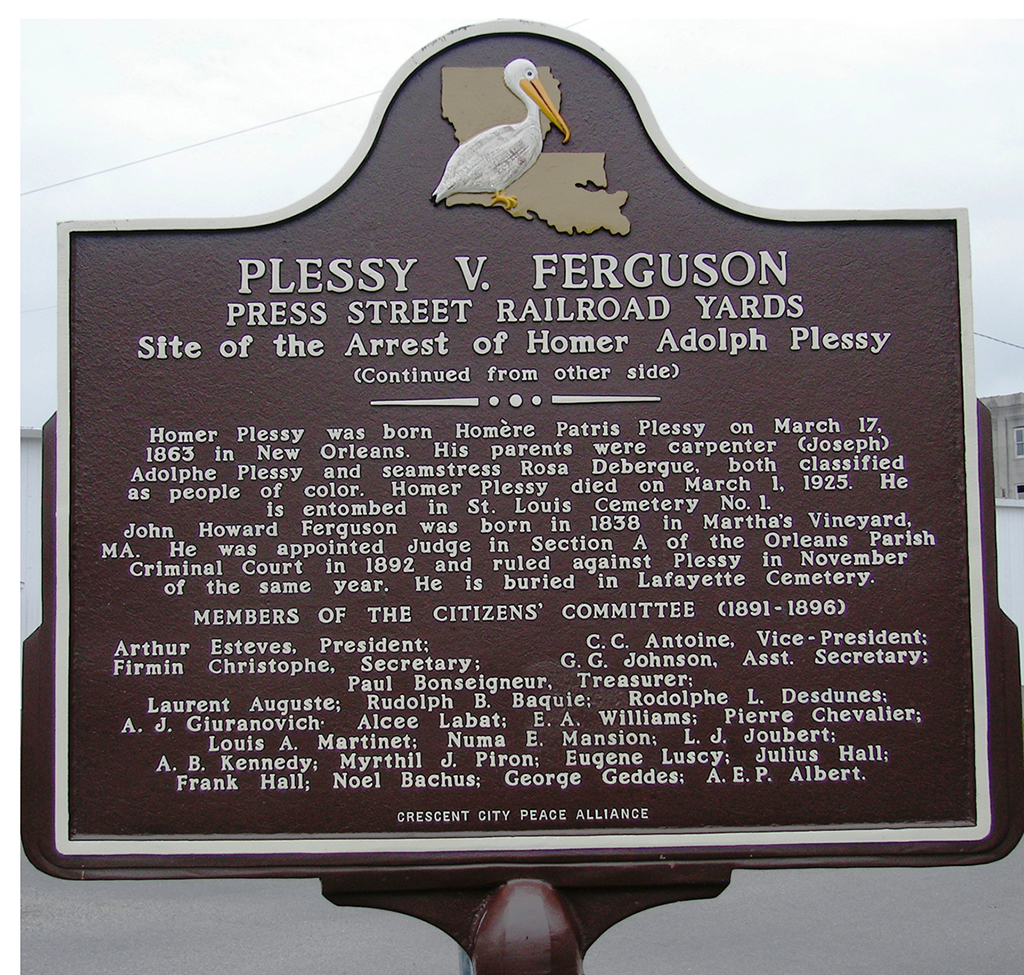 ||Homer Plessy tomb plaque