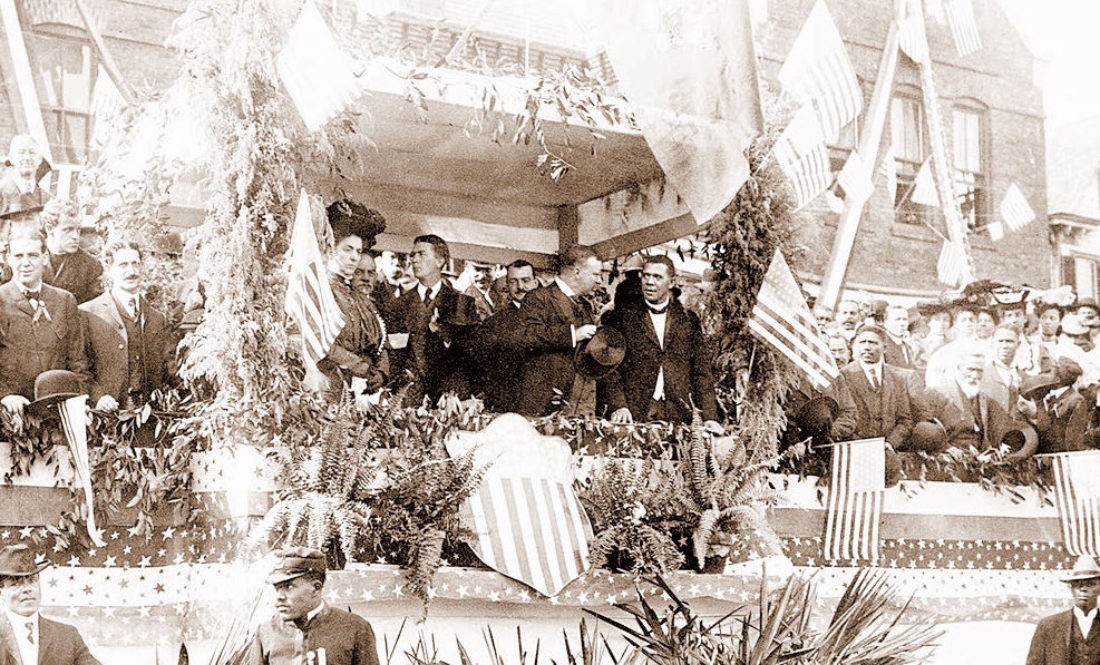 Theodore Roosevelt and Booker Washington at Tuskegee Institute, 1905