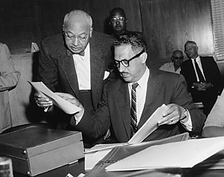 Ulysses Simpson Tate (left) with Thurgood Marshall