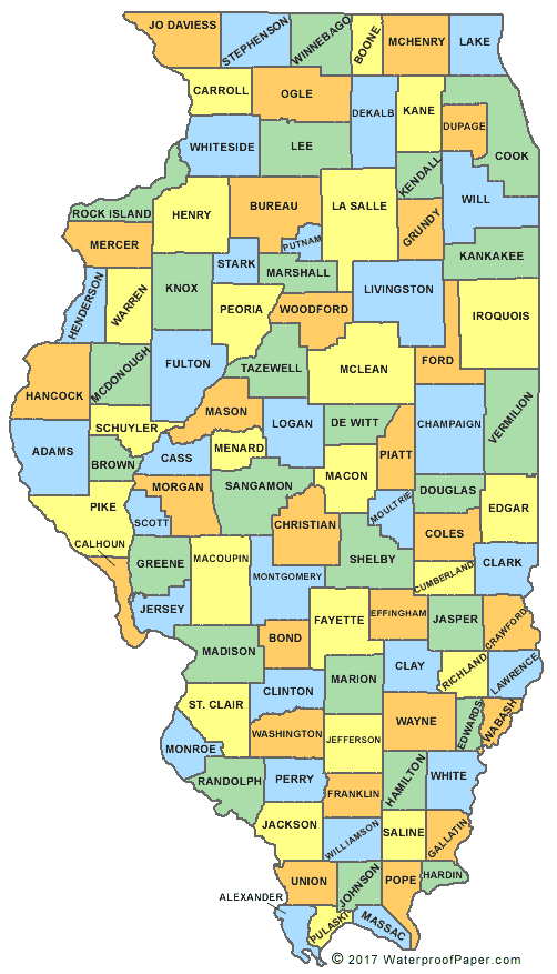 illinois-county-map Illinois counties