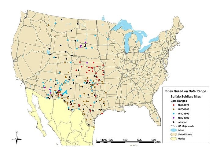 Buffalo Soldiers Map, 1866-1900