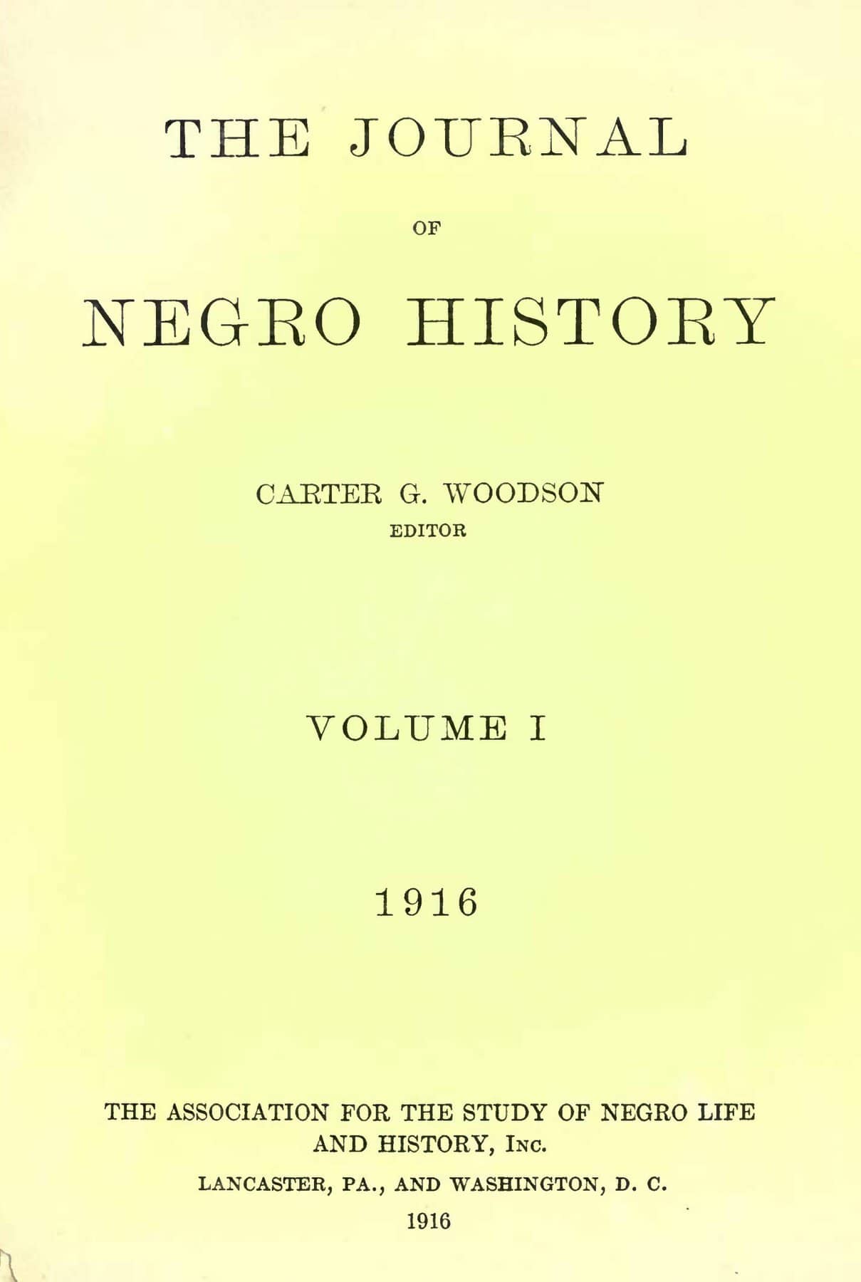Cover of the First Issue of the JNH