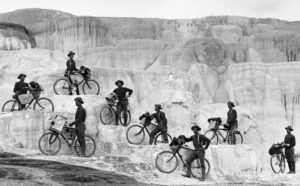25th Infantry Bicycle Corps at Yellowstone Park, 1896 (public domain)