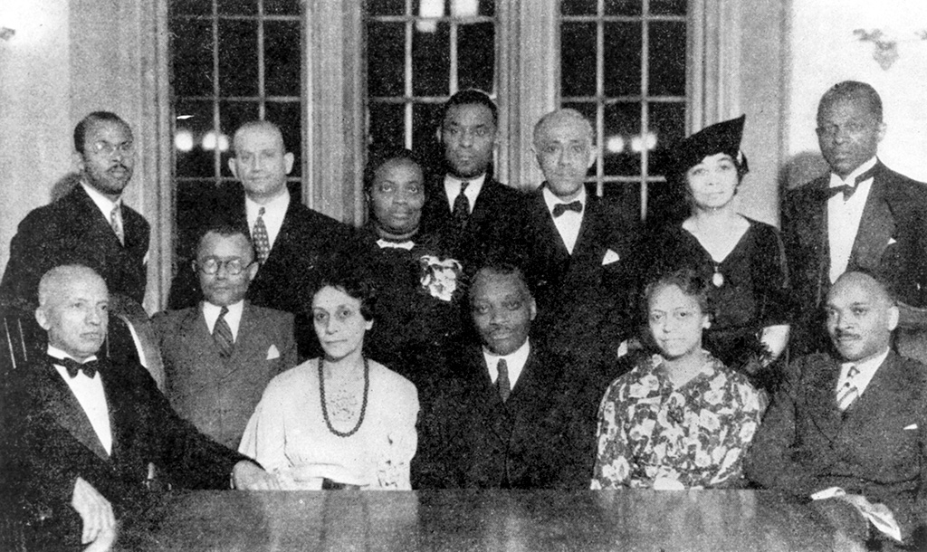 black and white photo of members of the ASNLH planning committee