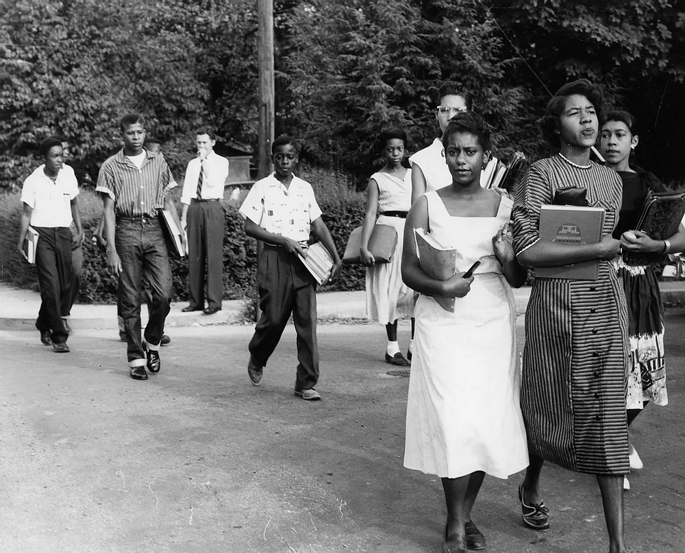 Clinton Twelve Walk to School, Sept. 5, 1956