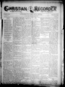 Cover of The_Christian_Recorder, Ca. 1850s