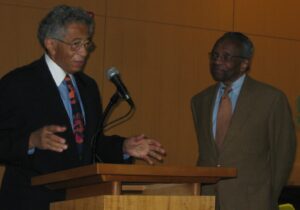 Heny McGee and Derrick Bell, at SU Law School (Henry McGee)