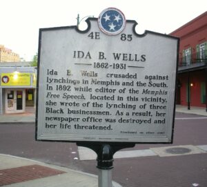 Ida B. Wells Historic Marker—Front (Courtesy of the Quintard Taylor Collection)