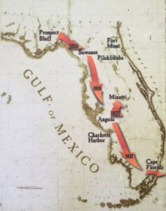 Map Showing Movement of Maroon Communities Further South into Florida (Jeanine Michna-Bales)