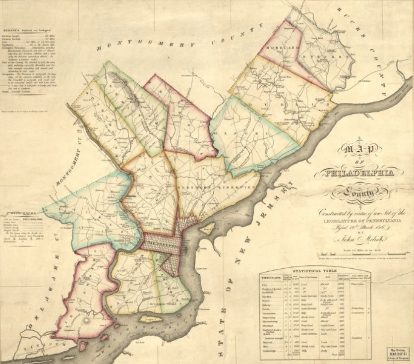 Map of Philadelphia County, 1816
