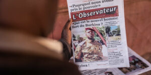 Newspaper Announcing Paul-Henri Damiba and the New Leader of Burkina Faso (Globe Echo)