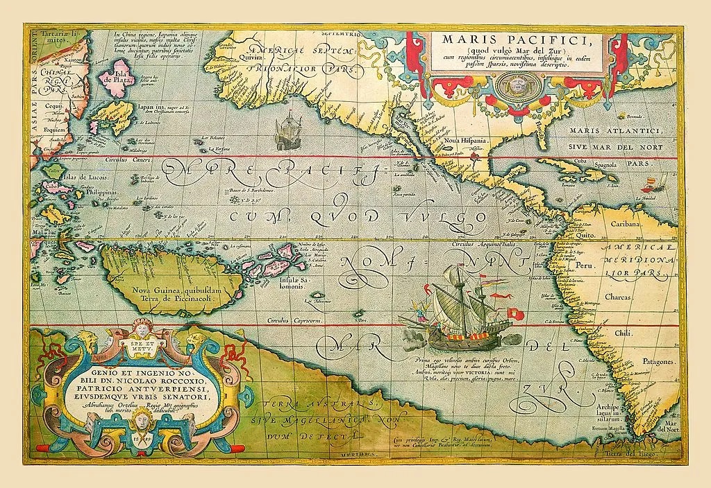 Pacific Ocean Map, 1602 (Time Magazine)