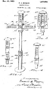 Patent Drawing for Garrett Morgan’s Traffic Signal, Nov. 1923 (Public Domain)