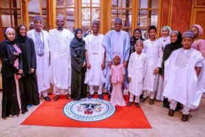 President Buhari With Family (Premium Times Nigeria)