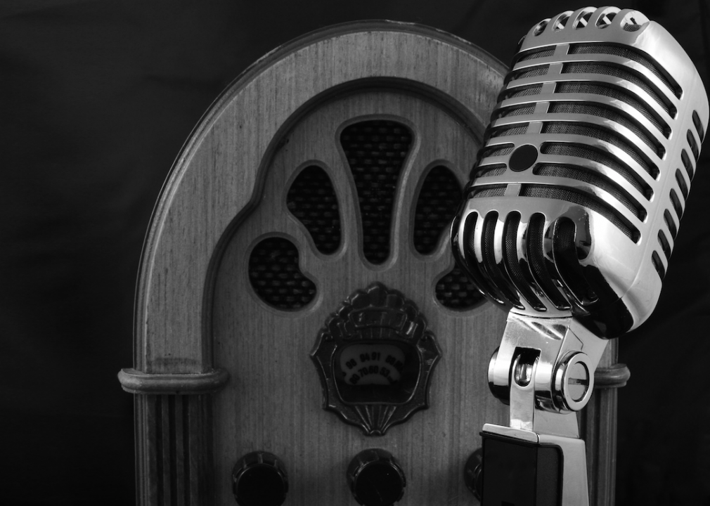 Radio Microphone and Radio in Background