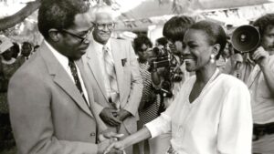 Sir Kennedy Simmonds with Cicely Tyson, 1983 (Photo, Sir Kennedy Simmonds)