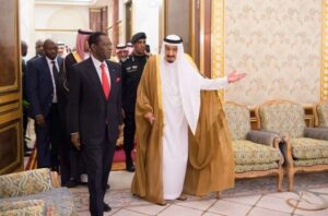 Teodoro Obiang Nguema Mbasogo with Saudi King Salman bin Abdulaziz, 2017 (Ashar Al-Swsat)