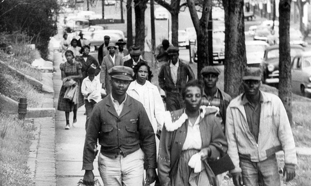 Black Residents Walking, Montgomery Bus Boycott, 1955