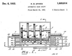 Richard Spikes' Gear Shift Patent, 1932