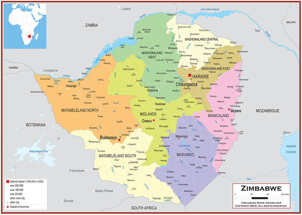 Zimbabwe Political Map World Maps Online 